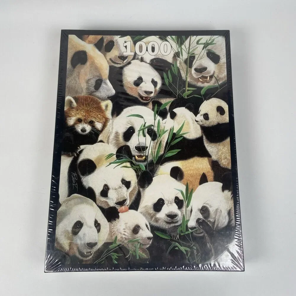 Animal Awareness Panda 1000 Piece  19 x 27 Jigsaw Puzzle England Robbie V New